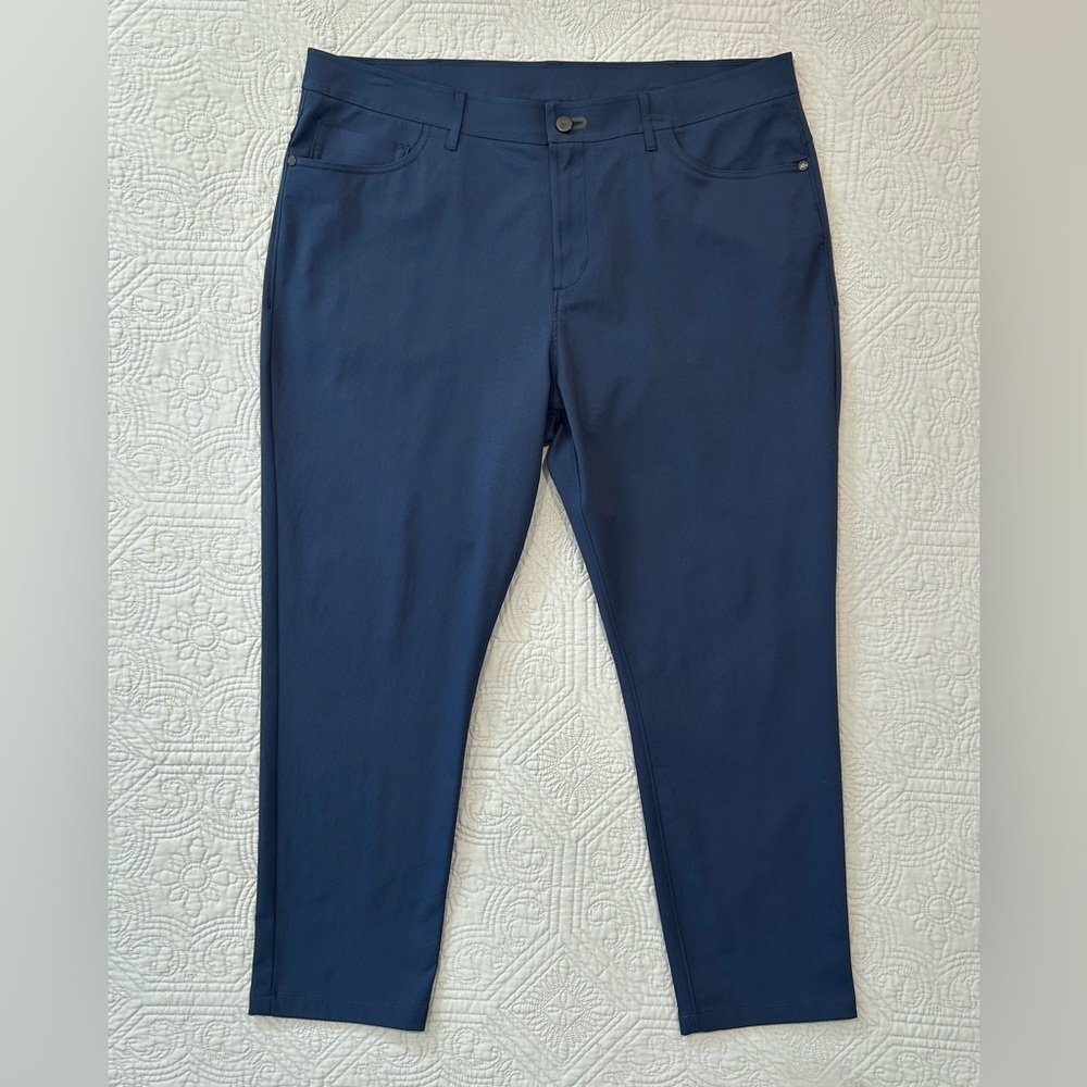 Public Rec Men’s Dealmaker 5-Pocket Performance Pants 38 Waist 27.5 Inseam Navy